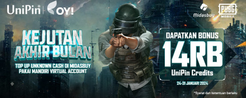 Top Up Unknown Cash Pakai Mandiri Virtual Account Dapatkan Cashback 14Ribu UniPin Credits!